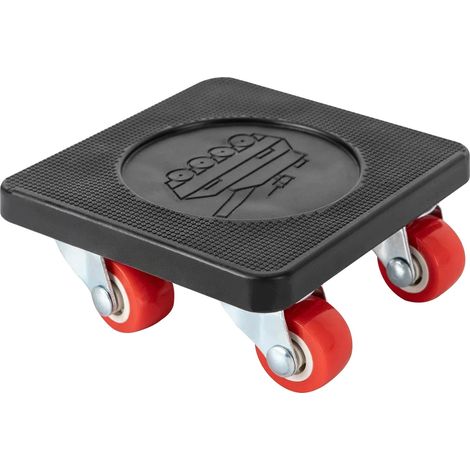 Juego de ruedas para carro de transporte, capacidad de 400 kg, diseño giratorio de 360°, color negro. (1/2)