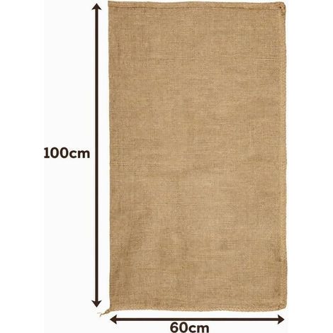 Set of 2 Natural Jute Sacks 60 x 100 cm – 50 kg – Garden Storage, Potato, Green Waste, Brown (1/4)