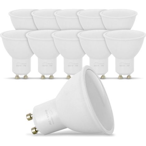 Lot de 10 ampoules GU10 économiques, lumière chaude, angle large, remplacement des halogènes 50 W (1/5)