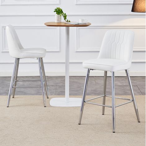 Barhocker 2er-Set 100 cm mit Rückenlehne PU-Leder OKMYHOME (1/5)