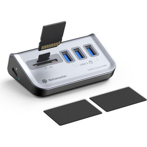 Hub USB avec lecteur de carte SD, hub USB 3.0 5 en 1, 3 USB-A 3.0, répartiteur USB avec lecteur de carte SD/TF, câble USB-C/A 2 en 1 de 50 cm pour iMac, MacBook, Mac mini (1/5)