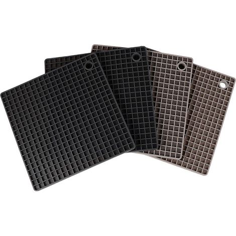 Sets de table de cuisine résistants à la chaleur, ustensiles de cuisine à usage quotidien, assortiment de 4 protections en silicone pour la cuisine. (1/5)