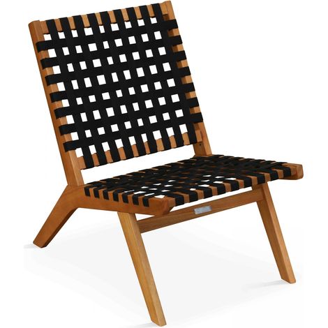 Fauteuil relax en bois d'eucalyptus noir