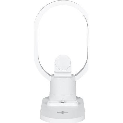 Lampe LED Blanche en Anneau avec Station de Charge 3-en-1 Intégrée (1/5)