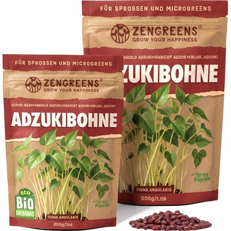 Bio Keimsaat Adzukibohne 500 g Sprossen und Microgreens ZenGreens (1/5)