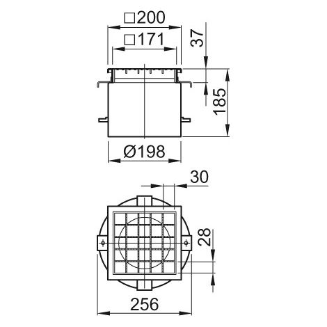 ACO Aufsatzstück 200x200/M125/V2A/rutschh./mit Gitterrost, 5084.93.00
