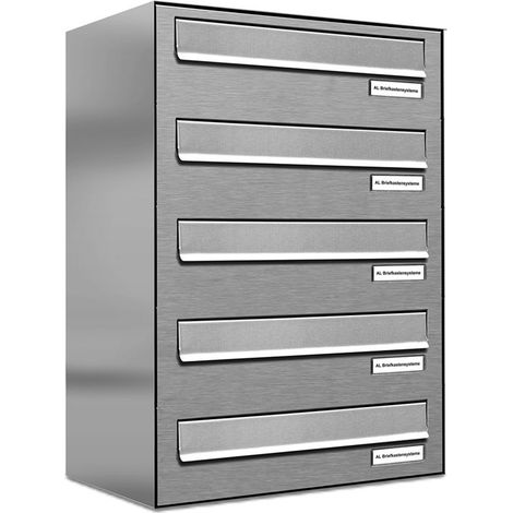 5er V2A Edelstahl Briefkasten-Anlage Tür- Zaundurchwurf (1/5)