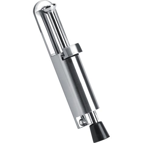 Butée de porte robuste en alliage de zinc, avec pied en caoutchouc souple et ressort, facile à utiliser (argenté). (1/5)