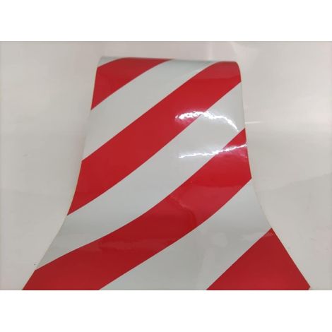 20CM × 3 Mètres Rouge Et Blanc Avertissement De Trafic Ruban De Sécurité Ruban Autocollant Ruban De Sécurité Réfléchissant Ruban Auto-adhésif (1pcs) (1/5)