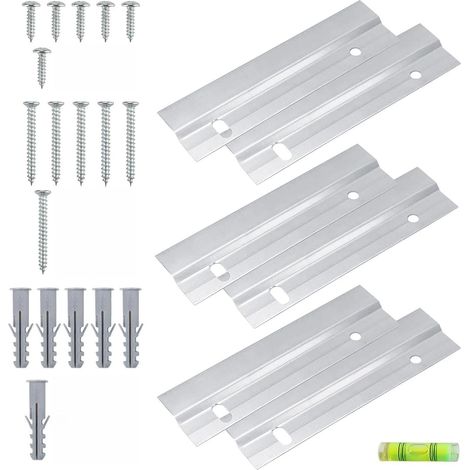 Crochet en Z pour Cadre Lourd - 6 Pièces Fixation Murale, Support Miroir/Cadre Photo sans Percer, Rails Emboîtables Solides pour Miroirs et Tableaux (1/5)