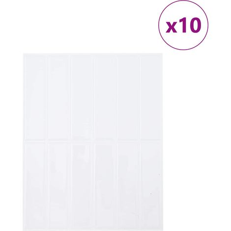 vidaXL Azulejo Rectangular 10 uds. Blanco 29 x 23 x 0,08 cm (1/2)