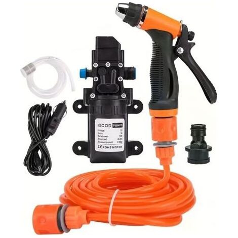 12-V-Tragbarer Wasserschlauch für Wohnmobile und Autos – Hochdruckreiniger mit Pistole, dehnbarer Schlauch für Camping, Gartenarbeit und Fahrzeugwäsche (1/4)