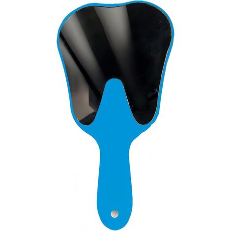 Miroir dentaire en forme de dent, miroir portable en forme de dent, poignée en plastique pour décoration de dentiste, clinique dentaire, salon, barbier (bleu) (1/5)