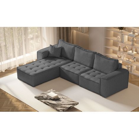 Kaiser Möbel L-förmige Bohoo-Maxi-Ecke in zeitlosem Design Dunkelgrau Links (1/5)