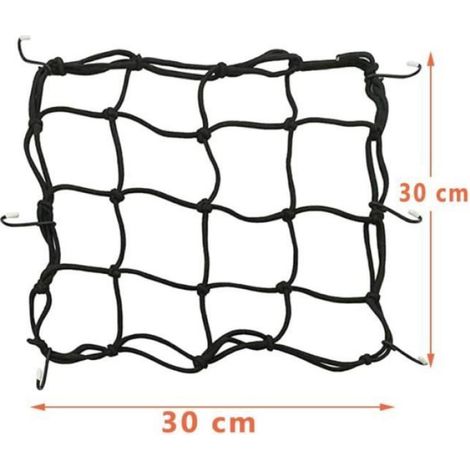 Filet à Bagages Elastique - Accessoires Moto - Noir - 2 Pcs Tendeurs Elastique avec Crochets (1/4)