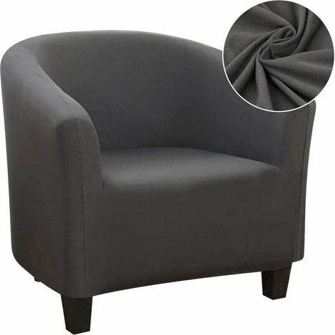 Housse de Fauteuil Cabriolet Extensible,Facile à Installer et à Laver, Housse de Chaise avec Accoudoirs Couverture de Fauteuil Chesterfield pour Comptoir Bar Salon Salle de Réunion,Gris (1/4)