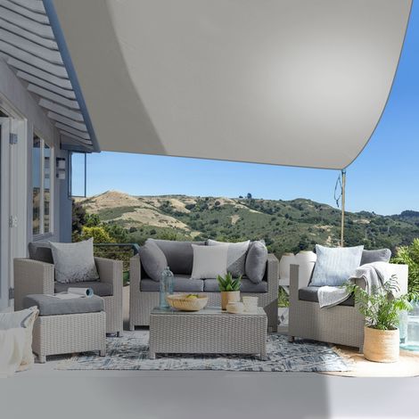 Grey Sun Shade Sail Garden Patio Party Sunscreen Awning Canopy 98% UV Block Square 3.6x3.6m (1/4)