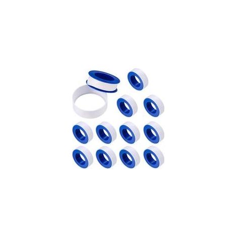 Ruban Étanchéité, Industrial Ruban de Marquage, Téflon de Plomberie Joint Rubans, 12mm x 10m Rouleau de Scotch pour Tuyaux - 12 Pcs (1/5)