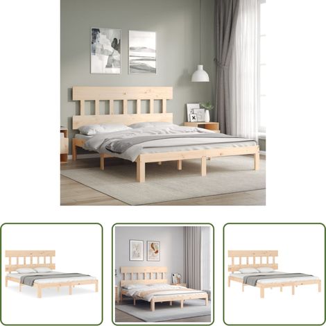 Matelas -  Cadre de lit sans matelas 160x200 cm bois massif de pin (1/5)