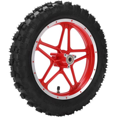 Pneu arrière antidérapant en caoutchouc 2.510 pouces, remplacement compatible mini moto cross 47cc 49cc 2 temps (Rouge) (1/5)