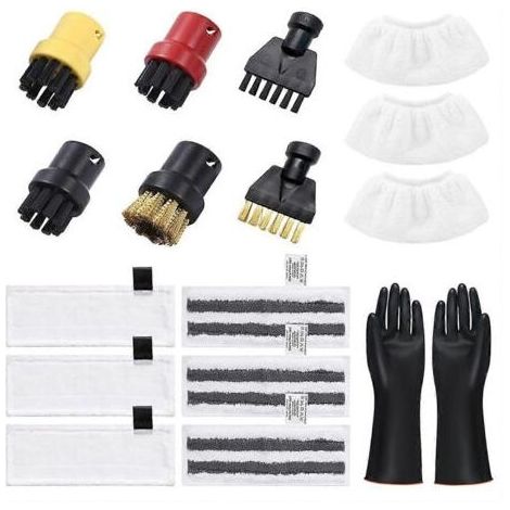 Accessoires pour nettoyeur vapeur Kärcher Easyfix SC2 SC3 SC4 SC5, avec kit de chiffons en microfibre et brosse pour sols (1/5)