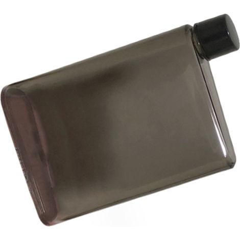 Mug plat en plastique A5, gourde en papier, mug de sport pour étudiant, noir - 350 ml (1/5)