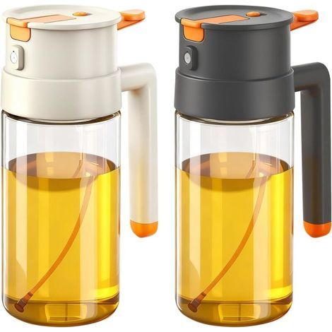 Set di 2 spruzzatori per olio da 650 ml per cucinare, bottiglia per olio d'oliva, dispenser e spruzzatore per olio 2 in 1, utensili da cucina per cucinare, insalate e grigliate (1/5)