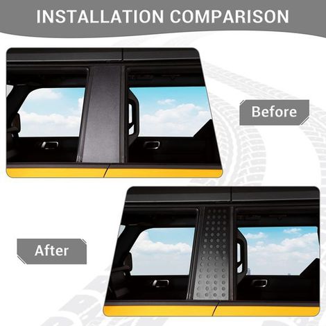 Paar modifizierte Fensterleisten und B-Säulen-Aluminium-Zieraufkleber für Ford BRONCO Fahrzeuge der Baujahre 21-23. (1/4)