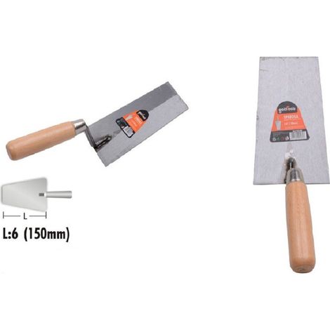 Trade Shop - LÄNDER IN ACCIAIO 150 MM 6" TRAPEZIO MANICO IN LEGNO 90484 - (1/2)