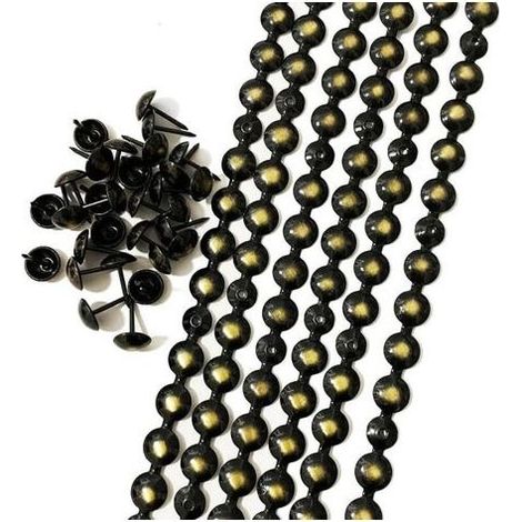 Bandes de clous décoratives plaquées noir de 10 m pour canapés,Accessoires de meubles à faire soi-même (11 mm) (1/5)