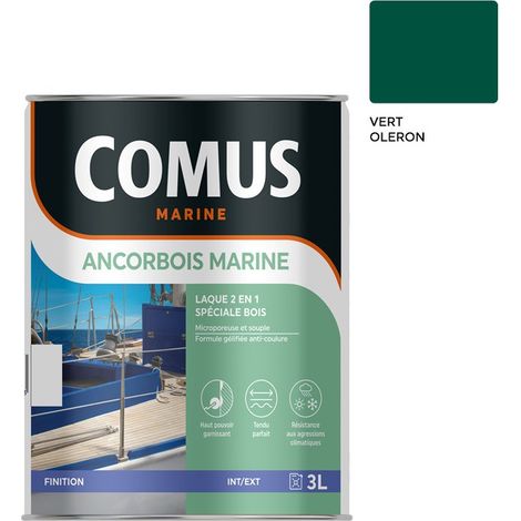 ANCORBOIS MARINE VERT OLERON- 3L  Laque microporeuse pour la protection et la décoration des bois et dérivé (1/3)