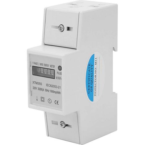 Compteur électrique sur rail DIN - 220V 20 (80) A compteur kwh compteur électrique numérique 1 phase 2 fils 2P sur rail DIN compteur électrique KWh (1/5)