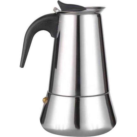Italienische Moka-Kaffeemaschine mit Edelstahlfilter, italienisches Küchenutensil zur Zubereitung von Kaffee zu Hause (1/5)