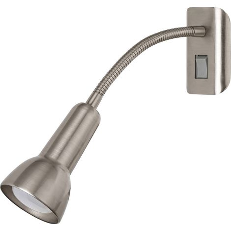 Parete luce Anja con il braccio flessibile di metallo e cromo metallo satinato L :. 18 centimetri B: 6.5 cm H: 25cm con interruttore (1/5)