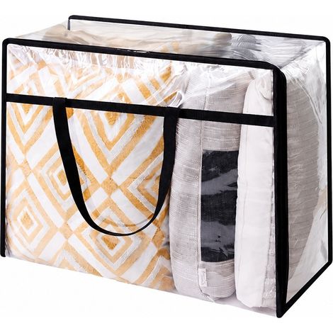 Sac de rangement transparent pour vêtements et couettes, grande capacité, en PVC imperméable, idéal pour les déménagements en résidence étudiante, 40 L ou 95 L. (1/5)