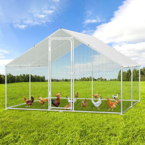 Jopassy Recinto pollaio con rete metallica 3x3x2 m con porta laterale e tetto a cupola 9 m² (1/5)