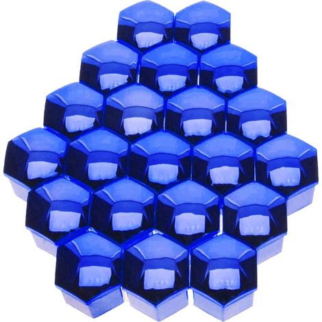 Tapas para pernos de llanta de 17 mm, azul metalizado + extractor, 20 unidades. (1/5)