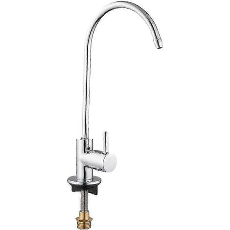 Robinet de cuisine avec alimentation directe en eau potable, finition en acier inoxydable noir mat, système de filtration d'eau de cuisine (1/5)