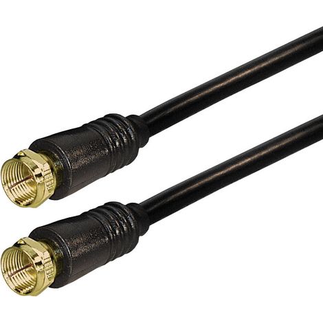 Cable de conexión F de conector recto – F – Conector recto, extremadamente Baja Pérdida sin absorber ferrita, 5,0 m (1/2)