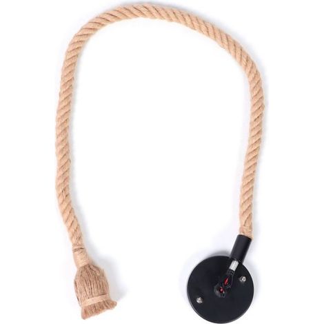 Lampe suspendue - - Vintage - Corde de chanvre - E27 - 220 V - Décoration intérieure (1/5)