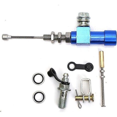 Maître-cylindre d'embrayage hydraulique pour moto, piston de 12,7 mm, tige de pompe de frein M10x1,25 mm, aluminium usiné CNC, pour motos de motocross et de route - bleu