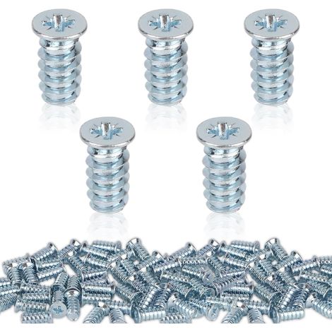 100pcs Vis Euro pour Rails de Tiroir IKEA 100349, Vis Autotaraudeuses à Tête Cruciforme de Rechange pour Le Montage Meubles (1/5)