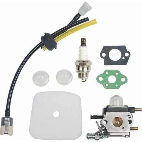 C1U-K54A Kit de carburateur avec filtre à air et bougie d'allumage - Pour Mantis 7222 7222E 7222M 7225 7230 7234 7240 7920 7924 Motoculteur/cultivateur 2 temps (1/5)