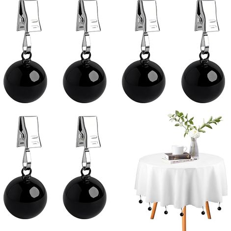 Elegante juego de 6 pesas para manteles de exterior, pesas de acero resistentes para manteles, pesas para manteles colgantes, ideales para cortinas, banderas, bodas, picnics y manteles de jardín. (1/5)