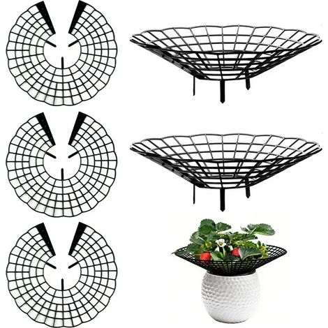 (A) Lot de 5 supports verts pour fraisiers et pastèques, protège-plantes à 3 pieds, accessoires de jardinage faciles à monter (1/4)