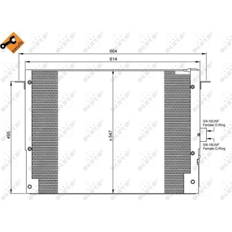 Condenseur, climatisation NRF 35657 LAND ROVER AWR1624 STC3679