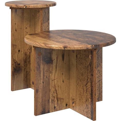 Side Table Set with Storage 2 pcs Old Wood Engineered Wood vidaXL