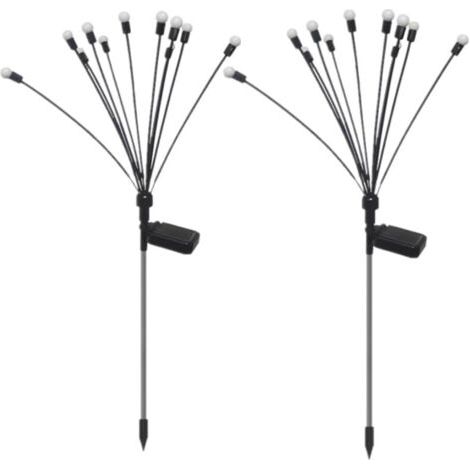 QORVA-Lampes solaires 10 lumières lumière constante lumière variable longueur 75cm 2 paires de décoration lumineuse luciole étanche extérieure (1/5)