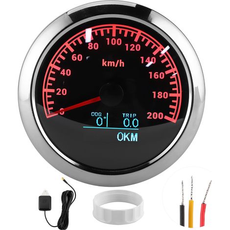 Compteur de vitesse GPS 85mm, odomètre, affichage de l'angle de Direction, Instrument multifonction pour moto bateau voiture 200 km/h (1/5)