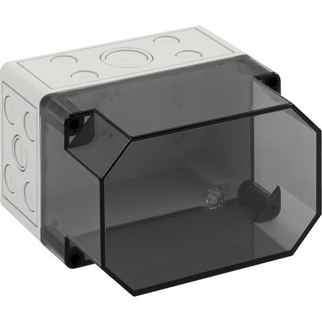Spelsberg Leergehäuse, transparent, Schutzart IP66, Schlagfestigkeit IK07, Schutzklasse II, Ui 690V AC, Bemessungsisolationsspannung 1000V DC, halogenfrei, 10700601